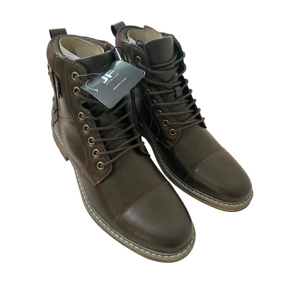 J. Ferrar Other - J. Ferrar Slate Brown Cap Toe‎ Buckle Combat Boots Men’s 8 M Memory Foam
